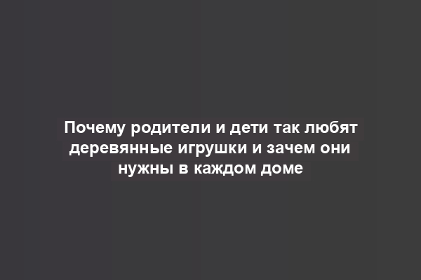 Почему родители и дети так любят деревянные игрушки и зачем они нужны в каждом доме