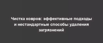 Чистка ковров: эффективные подходы и нестандартные способы удаления загрязнений